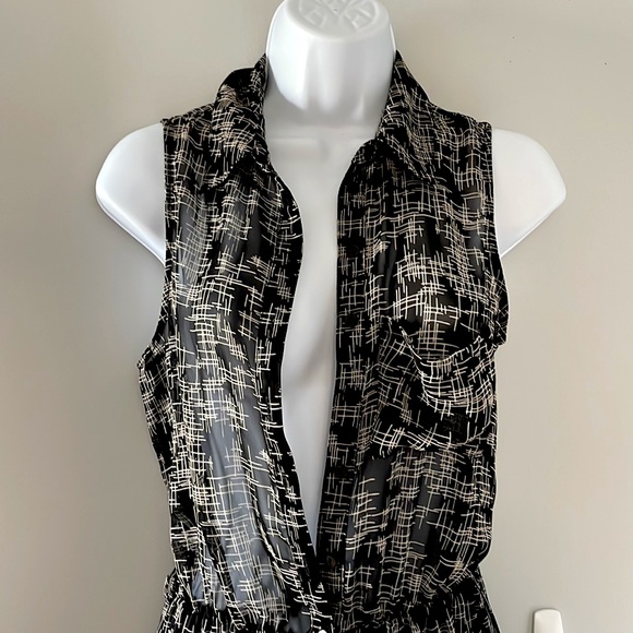 Forever 21 black and white sheer unique jumpsuit - Picture 3 of 3